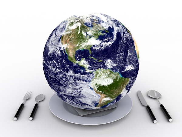 Earth on plate